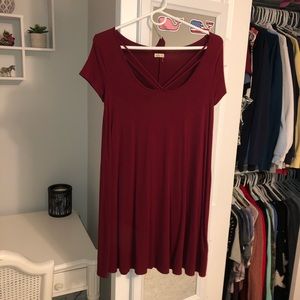 Hollister red t shirt dress